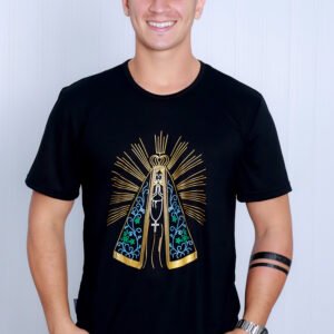 Camiseta Católica Nossa Senhora Aparecida dourada